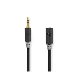 Nedis Câble Audio Stéréo Jack 3.5mm Mâle vers 3.5mm Femelle 2m Gris anthracite