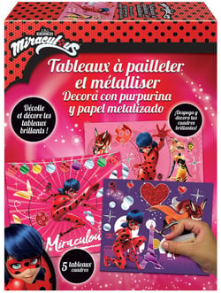 Tableau a pailleter et metalliser Miraculous Ladybug - Educa Borras - Minecraft - Rose