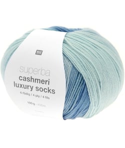 Pelote de Laine à Chaussettes Superba Cashmeri Luxury Socks 4 fils - 100g - Rico Design : Douceur et Luxe pour Vos Pieds 31 Antarctique