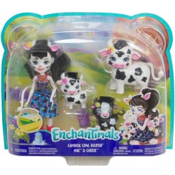 Enchantimals poupee cambrie la vache et ricotta mac et cheese - figurine 15 cm - animaux ferme - mattel gjx44