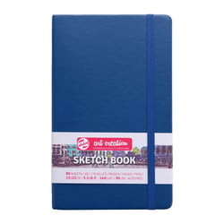 Carnet croquis 13x21cm - 80 feuilles - 140g - bleu marine - Royal Talens