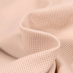 Tissu Jersey Nid d'abeille uni Beige