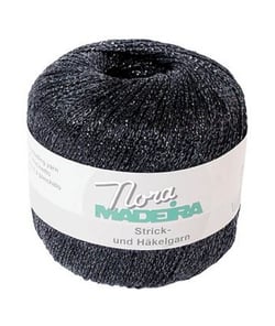 Fil à crocheter et à tricoter métallisé Nora Madeira - 25GR 380 Noir