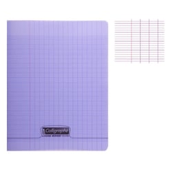 Cahier - 17x22(cm) - Grands carreaux - 192 pages - couverture en polypro - sans spirale - Clairefontaine - Calligraphe
