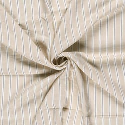 Tissu Crêpe de Viscose Basile fines rayures sur fond Beige