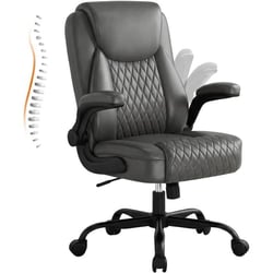 Fauteuil de bureau ergonomique - GTPLAYER - PU gris accoudoirs relevables