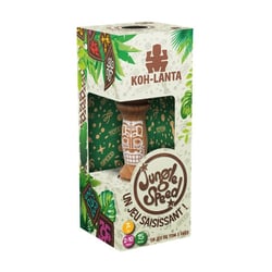 Jungle speed koh-lanta - totem en bois et sac bio - asmodee - jeu d'ambiance