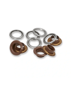 Boîtes de 15 Œillets avec Rondelles 14 mm - Prym Brun Foncé