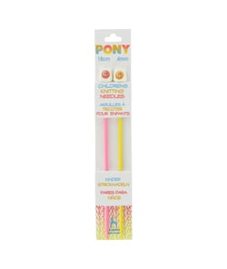 Aiguilles à tricoter 18 cm pour enfant motif Smiley N°3 à 7 - Pony Multicolore (N°4)