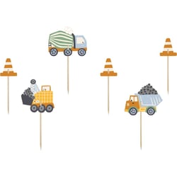 6 Pics Cake Toppers Engins de Chantier