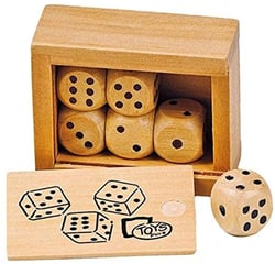 Boîte de 6 dés en bois - Goki