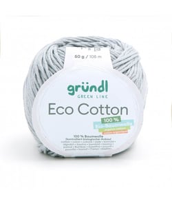 Pelote de coton organique ECO COTTON - Gründl 06 Gris