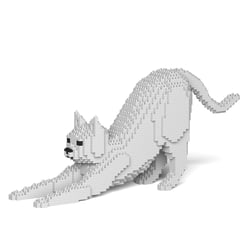 Chat blanc qui s'étire | JEKCA | 14 ans et +