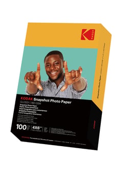 KODAK Papiers Photo Instantanés - Pack de 100 feuilles de papier photo - Format 102x152mm) - Finition brillante - 180 gsm - Compatible avec imprimantes jet d'encre"