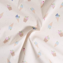 Tissu Imperméable imprimé Glaces sur fond Blanc