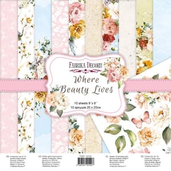 10 papiers scrapbooking 20 x 20 cm FABRIKA DECORU WHERE BEAUTY L’IVES