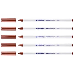 Lot de 5 feutres textiles permanents pointe fine 1 mm - EDDING - Marron - 4600