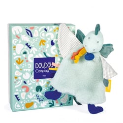 Doudou plat dinosaure vert Filou - 25  cm - Doudou et compagnie
