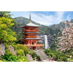 Puzzle japon : temple seiganto-ji 1000 pieces - collection paysage asie et montagne - castorland
