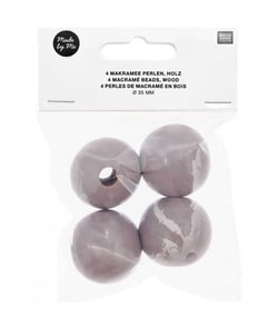 Perles de macramé en bois 35mm X4 - Rico Design Gris