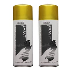 Lot de 2 sprays de peinture - jaune gold - AMT
