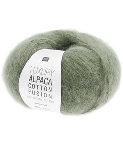 Coton bio à Tricoter & alpaga LUXURY ALPACA COTTON FUSION – Rico Design – La rencontre parfaite entre fraîcheur, douceur et luxe 06 Aloès