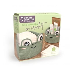 Kit 2 corbeilles grenouilles en crochet