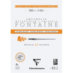 Bloc - Peinture aquarelle - Grain satiné - A3 - 29,7x42cm - 300g - Clairefontaine - Fontaine