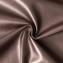 Tissu Simili cuir d'habillement métallisé souple uni Marron