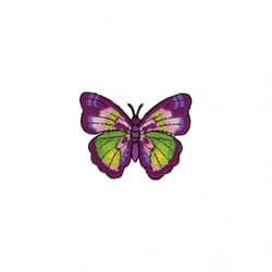 Ecusson thermocollant Papillon violet vert 4cm x 4cm