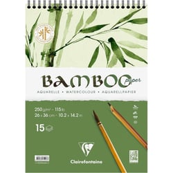 Carnet - Aquarelle - 26 x 36 cm - Spirale - 15 feuilles - Clairefontaine - Bamboo