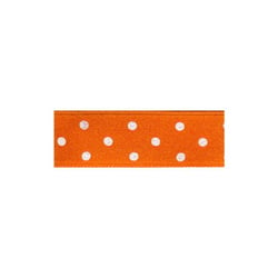 Disquette 25m ruban double face à pois orange 15mm