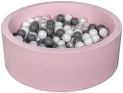 Piscine à balles Aire de jeu + 300 balles rose blanc, perle, gris - Velinda