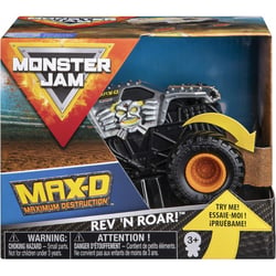 Monster jam rev 'n roar - vehicule echelle 1:43 - voiture jaune - spin master