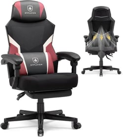 Chaise gaming ergonomique GTPLAYER - Maille - LUFT401-RD-FR - Noir - 40x49x130 cm