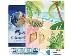 Diamond Painting Broderie Diamant Figured’Art 40x50cm toile tendue sur châssis en bois - diamants carrés - Club de la plage