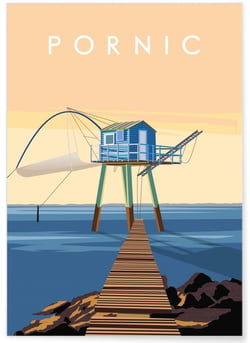 Affiche ville Pornic 3 | A3 : 29,7x42cm