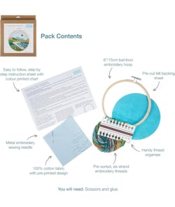 Kit de Broderie "Coast" avec Cercle en Bois de 15 cm - Trimits 63 Coast