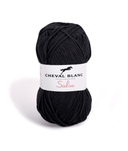 Fil de coton et Acrylique à tricoter ou crocheter SALSA - Cheval Blanc 12 Noir