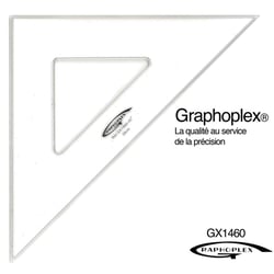 Graphoplex - Equerre 45° 3 bords droits 26 cm