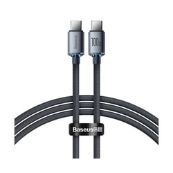 Baseus Câble USB-C vers USB-C 100W Série Crystal Shine Charge et Synchronisation 1,2m Noir