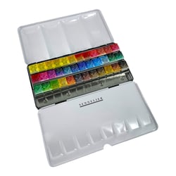 Peinture aquarelle - Extra-fine - 36 demi-godets - Boîte métal + 1 pinceau - Sennelier - L'Aquarelle