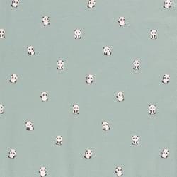 Tissu Jersey Coton LittleBird Pandas sur fond Vert menthe