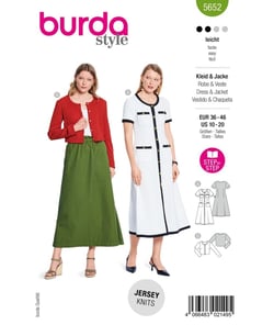 Patron Burda 5652 - Robe et cardigan taille n°FR 36-46