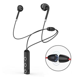 Casque Sport Sans Fil Bluetooth HD Stéréo Basses Avec Micro Blanc Noir YONIS