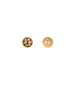 Bouton coco gravé fleur