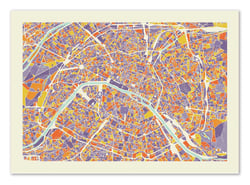 Affiche - Paris Rainbow map - Muzungu
