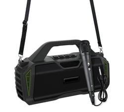 Enceinte Bluetooth Portable Avec Micro Et Sangle Son Parfait En Extérieur Vert YONIS