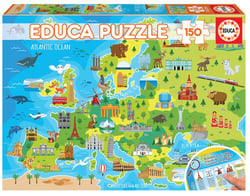 Puzzle 150 pcs Carte d'Europe - Educa Borras - Vert