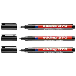 Lot de 3 Marqueurs permanents Edding 370 noirs 1 mm